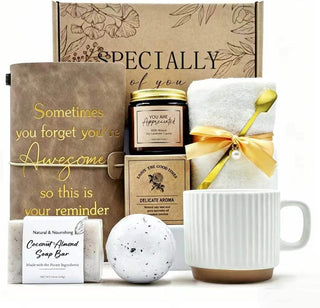 Thank You gift Set for Women & Men - New Employee Welcome, Coworker Farewell, Teacher Appreciation, Office Gift Baskets for Social Worker, Secretary, Going Away Gift (White)