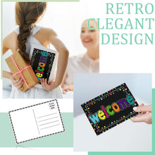 Qeeenar 100 Pcs Welcome Postcards Stamps Bulk Welcome Greeting Cards Gift(Chalkboard)
