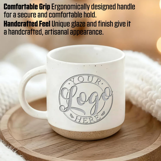 Custom Logo Pottery Mug - Personalized Business or Company Branding Coffee Cup - Professional Design Office Gift for Teams - hover image