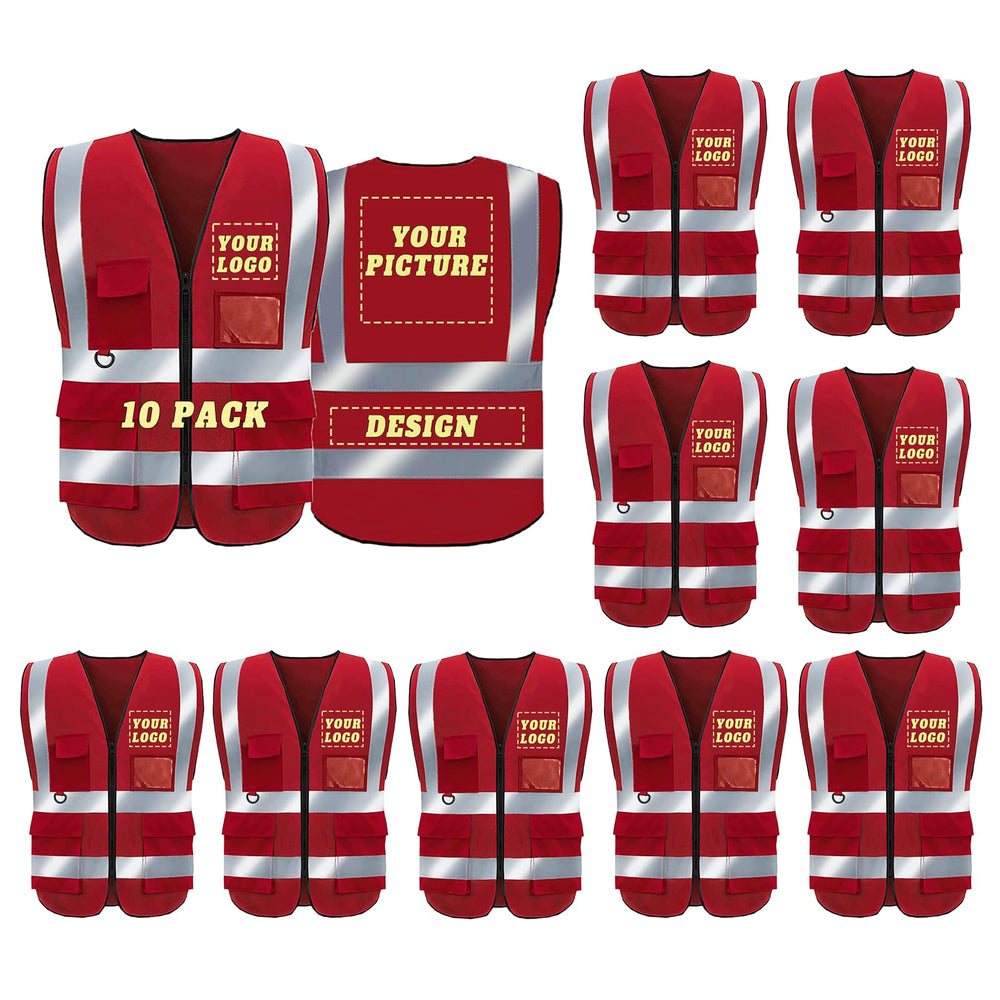 BeautyWill Custom Safety Vest Logo Class 2 High Visibility Reflevtive Vest Outdoor Protective Workwear