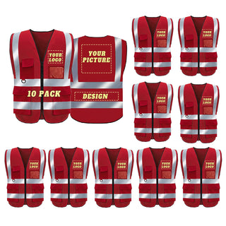 BeautyWill Custom Safety Vest Logo Class 2 High Visibility Reflevtive Vest Outdoor Protective Workwear
