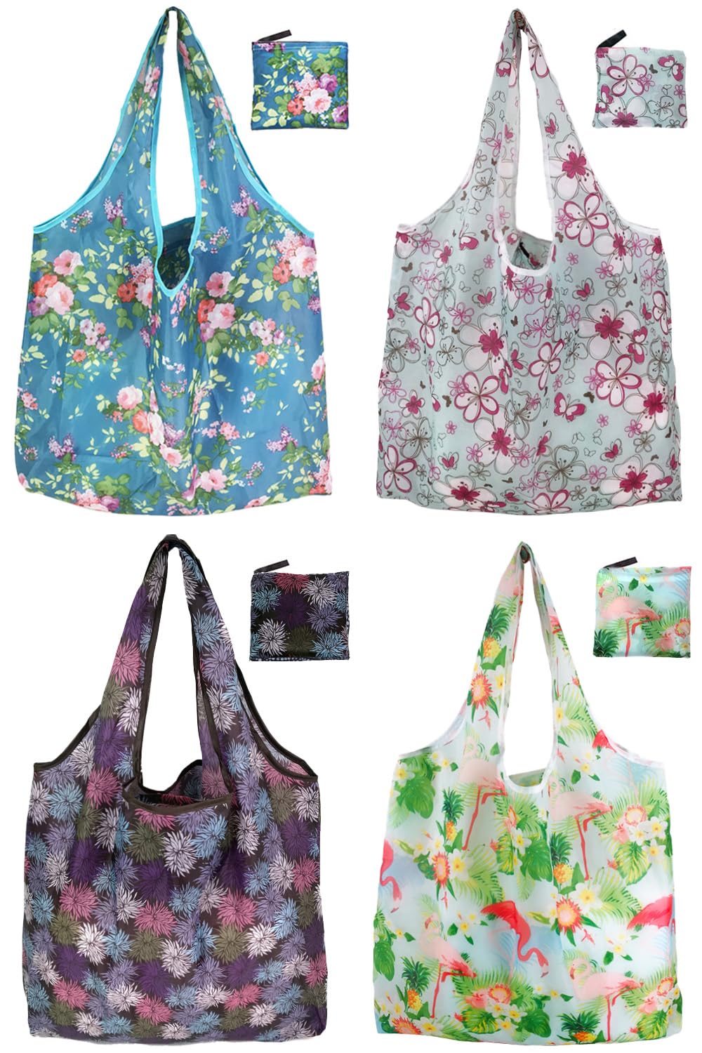 Reusable Grocery Bags, 6 Pack 50Lbs Foldable Fashion Washable Shopping Bags, Large Boho Tote Bags For Groceries, Bulk Market Cloth Storage Bags, Utility Aesthetic Personalized Gifts For Women