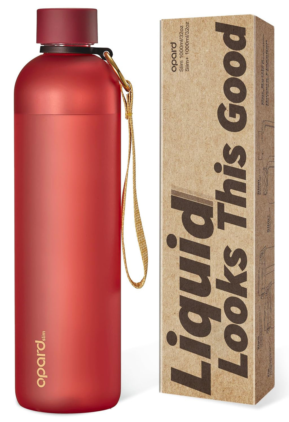 Opard Slim Water Bottle 27oz, Dishwasher Safe Plastic Water Bottle BPA-Free, Leakproof Screw Top, Cream White, Reusable for Travel School Sport Gym Hiking