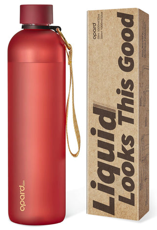 Opard Slim Water Bottle 27oz, Dishwasher Safe Plastic Water Bottle BPA-Free, Leakproof Screw Top, Cream White, Reusable for Travel School Sport Gym Hiking