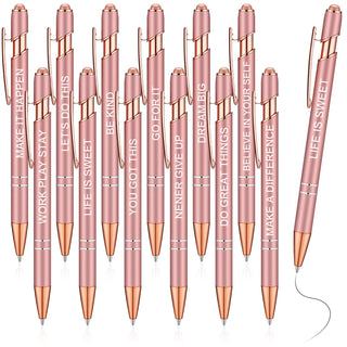 Zonon 12 Pcs Inspirational Pens Gift Set Funny Ballpoint Pen with Stylus Tip Motivational Graduation Gifts Bulk for Teacher Coworkers Nurse School Office Supplies(Morandi,Boss Lady)