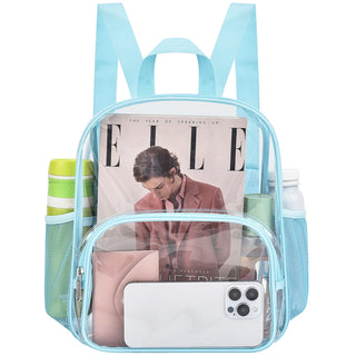 Busiuw Clear Backpack for Stadium Events Stadium Approved Clear Backpack 12x12x6 with Front Pocket for Concert Sport Fashion Women Backpack Events Work Travel