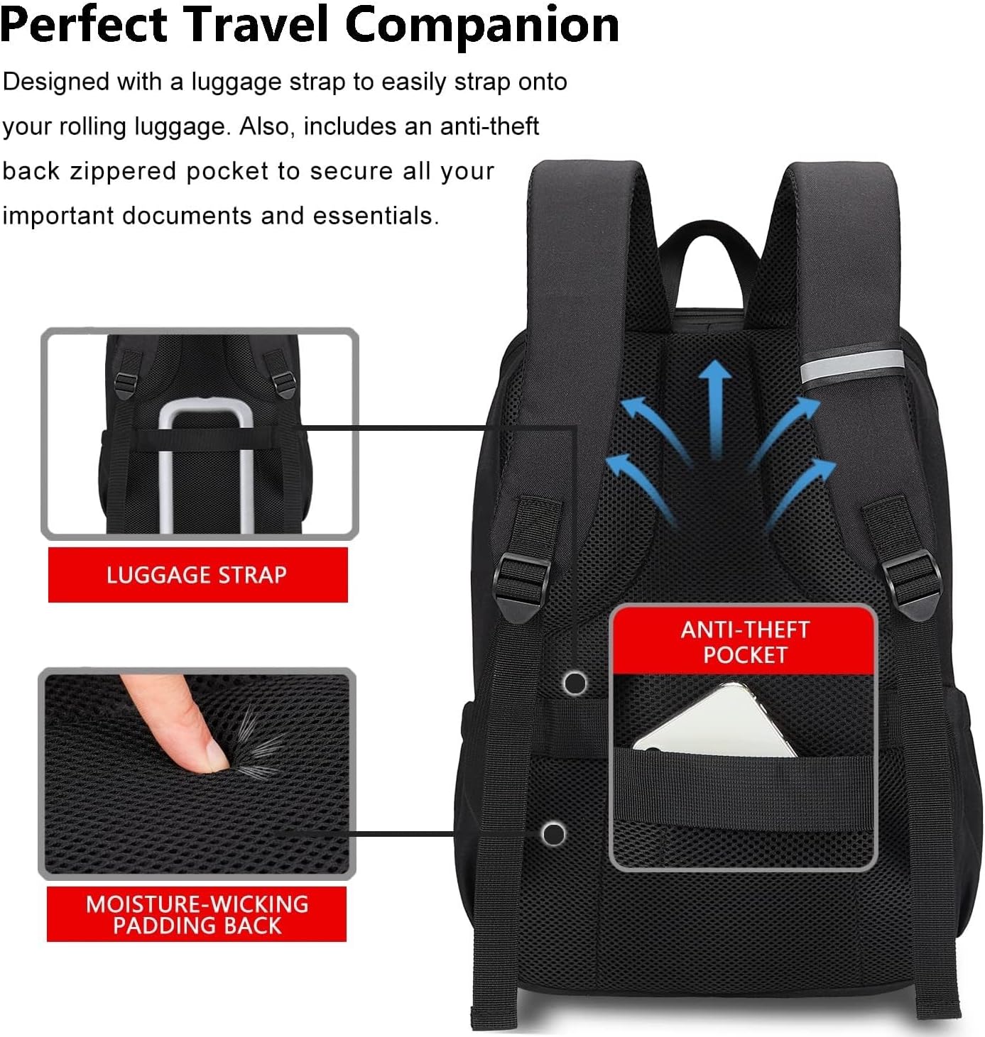 MAXTOP Deep Storage Laptop Backpack Business Anti-theft Backpacks[Water Resistant] College Computer Bookbag Fits 15 Inch Laptop Black