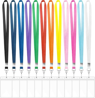 12 Pack Lanyards for ID Badges Cruise Lanyard for Ship Cards with Waterproof ID Badge Holder Cruise Essentials 2026 (12 Colors)