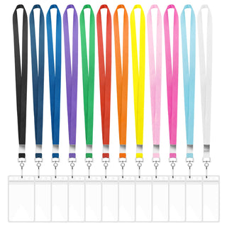 12 Pack Lanyards for ID Badges Cruise Lanyard for Ship Cards with Waterproof ID Badge Holder Cruise Essentials 2026 (12 Colors)