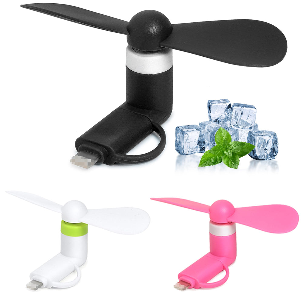 24 Pack Phone Fan Bulk, 2-in-1 Portable Mini Cell Phone Fan Compatible for iPhone, iPad, Android Smartphone, Tablet - Colorful and Powerful Cell Phone Summer Accessories