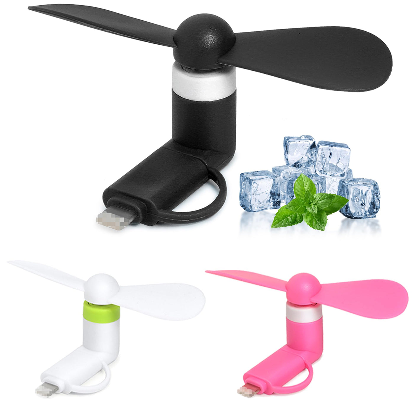 24 Pack Phone Fan Bulk, 2-in-1 Portable Mini Cell Phone Fan Compatible for iPhone, iPad, Android Smartphone, Tablet - Colorful and Powerful Cell Phone Summer Accessories
