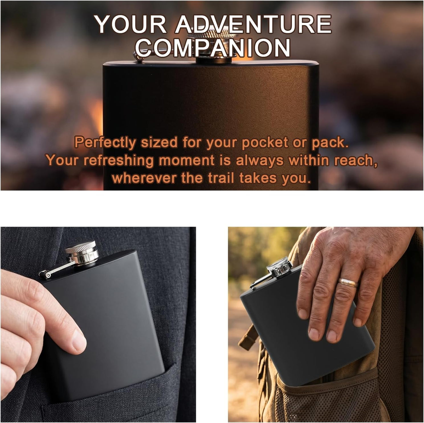 Personalized Photo Flask for Men Custom Engraved Hip Flask with Picture/Text 8 Oz Stainless Steel Leak-Proof Pocket Flask Unique Christmas Father’s Day Wedding Gift for Groomsmen Dad Husband
