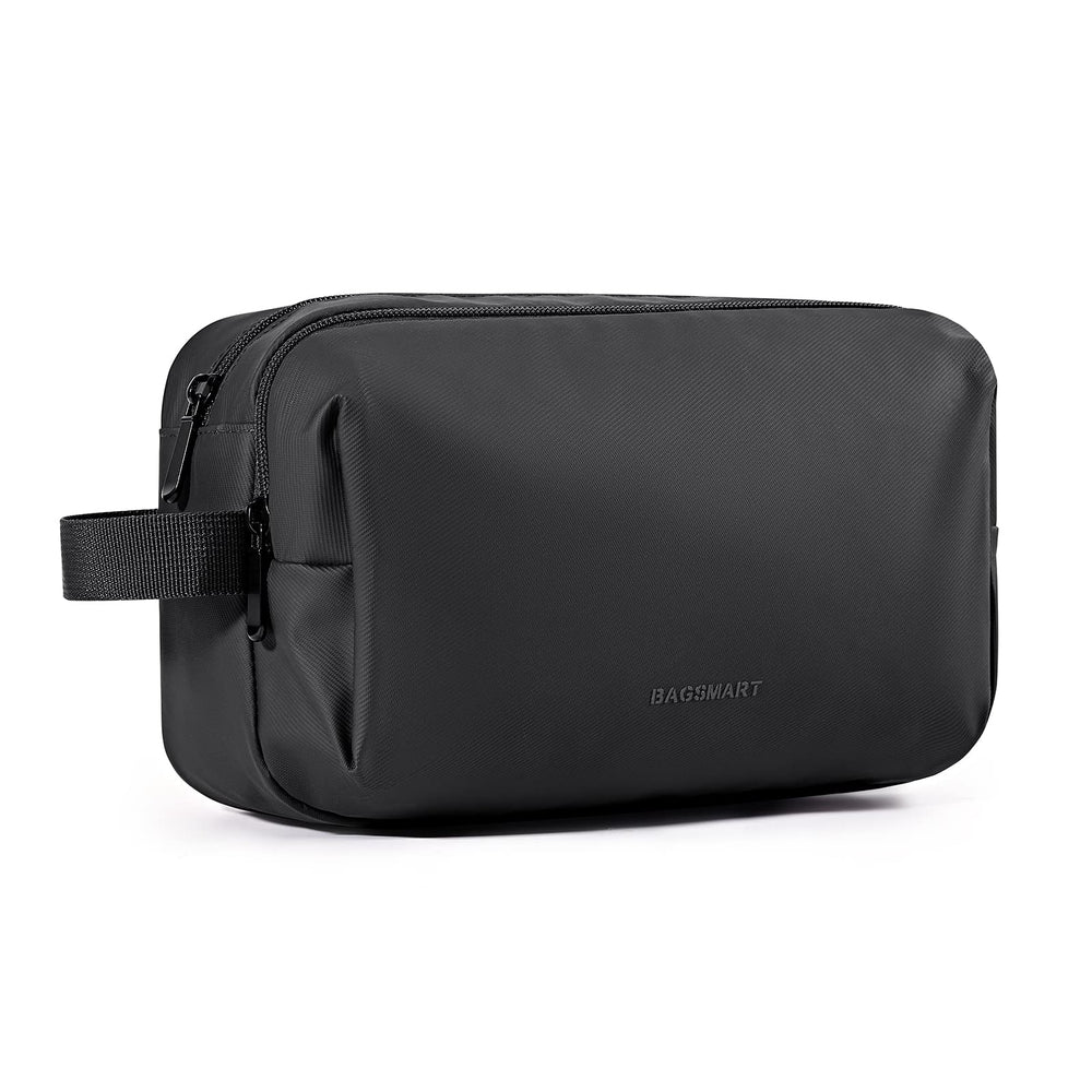 BAGSMART Toiletry Bag for Men, Travel Toiletry Organizer Dopp Kit Water-resistant Shaving Bag for Toiletries Accessories, Door Room Essentials, Black-medium