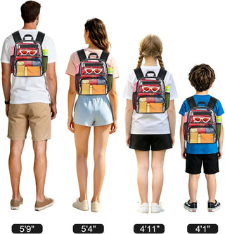 MAY TREE Clear Backpack Stadium Approved for Women and Men, Clear Bag for Stadium Events, Transparent bag for Concert Sporting Festival, Black