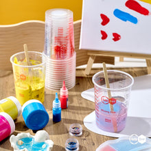 20oz Resin Mixing Cups - [Easy-Separate Design] 50 Pack Graduated PP Plastic Mixing Cups for Epoxy Resin, Paint & Automotive - Includes 50 Stir Sticks, Calibrated Ratios 2:1 3:1 4:1, ML & OZ