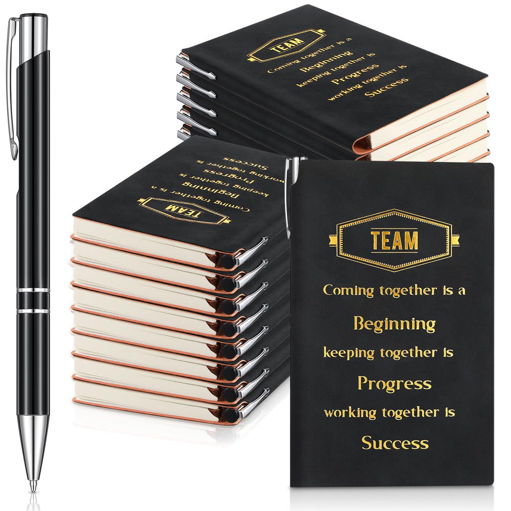 Colarr 40 Pcs Appreciation Gifts Bulk Inspirational PU Leather Notebook Journal & Pen Set Thank You Gifts for Staff, Employees, Coworkers, Nurses(Black,May You)