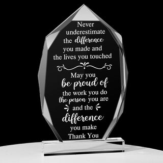 Yookeer Thank You Appreciation Gifts for Coworkers Retirement Gift for Employees Women Men May You Be Proud of The Work Acrylic Plaque Decor for Nurse Friend Boss(Stylish Style)