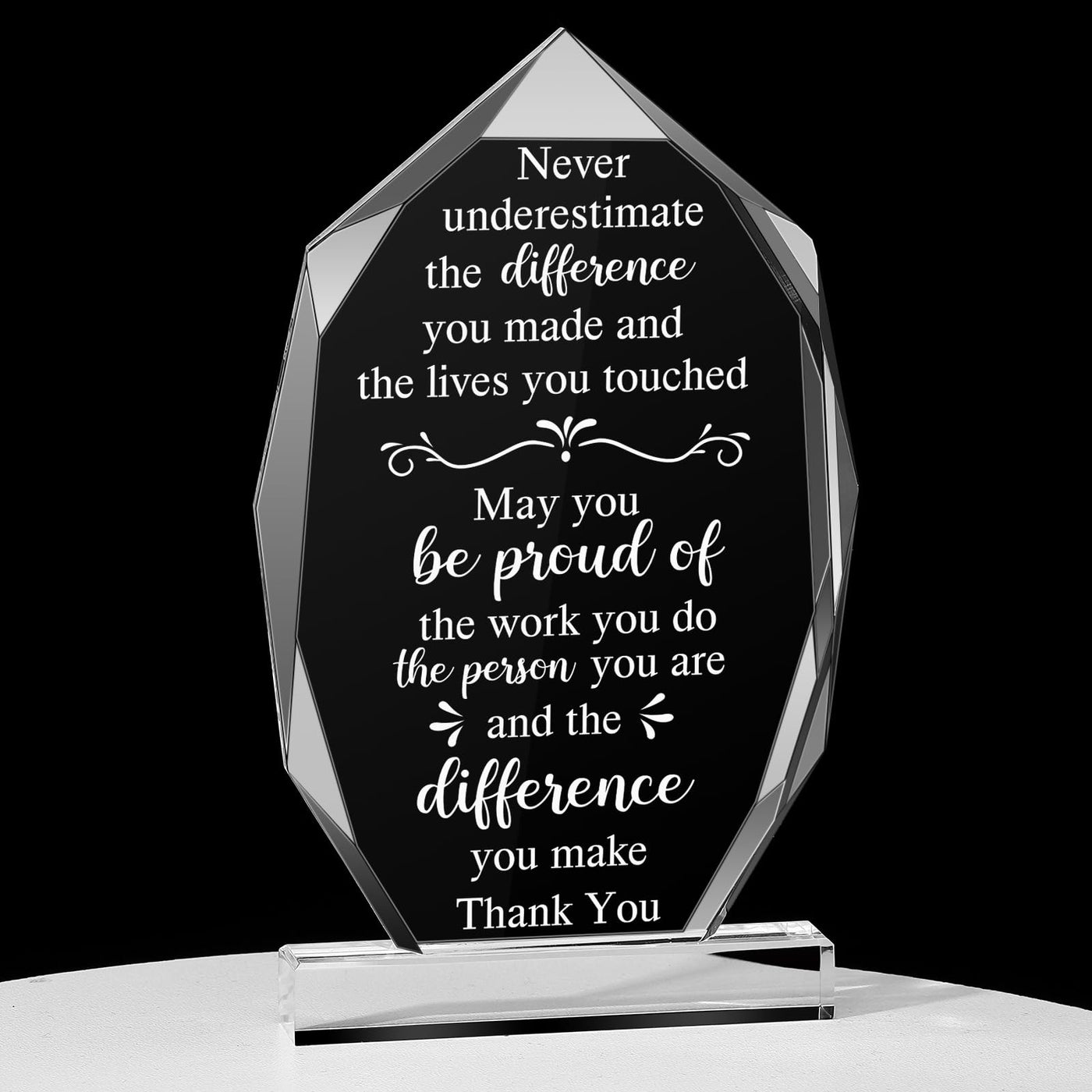 Yookeer Thank You Appreciation Gifts for Coworkers Retirement Gift for Employees Women Men May You Be Proud of The Work Acrylic Plaque Decor for Nurse Friend Boss(Stylish Style)