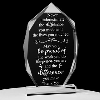 Yookeer Thank You Appreciation Gifts for Coworkers Retirement Gift for Employees Women Men May You Be Proud of The Work Acrylic Plaque Decor for Nurse Friend Boss(Stylish Style)