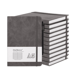 Notebooks Journal for Women Men 12 Pack Bulk Leather Hardcover with Pen Holder A5 160 Pages 100 GSM Thick Paper for Work School Lined Brown