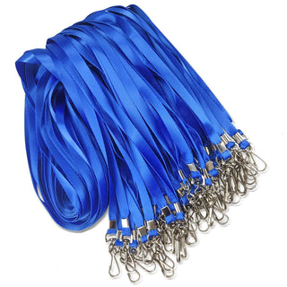 50 Pack Bulk Lanyard for ID Badge Holder Durable Flat Lanyard with Swivel Hook and Badge Clip (Red)