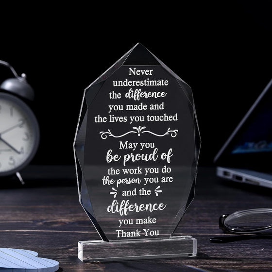 Yookeer Thank You Appreciation Gifts for Coworkers Retirement Gift for Employees Women Men May You Be Proud of The Work Acrylic Plaque Decor for Nurse Friend Boss(Stylish Style) - hover image