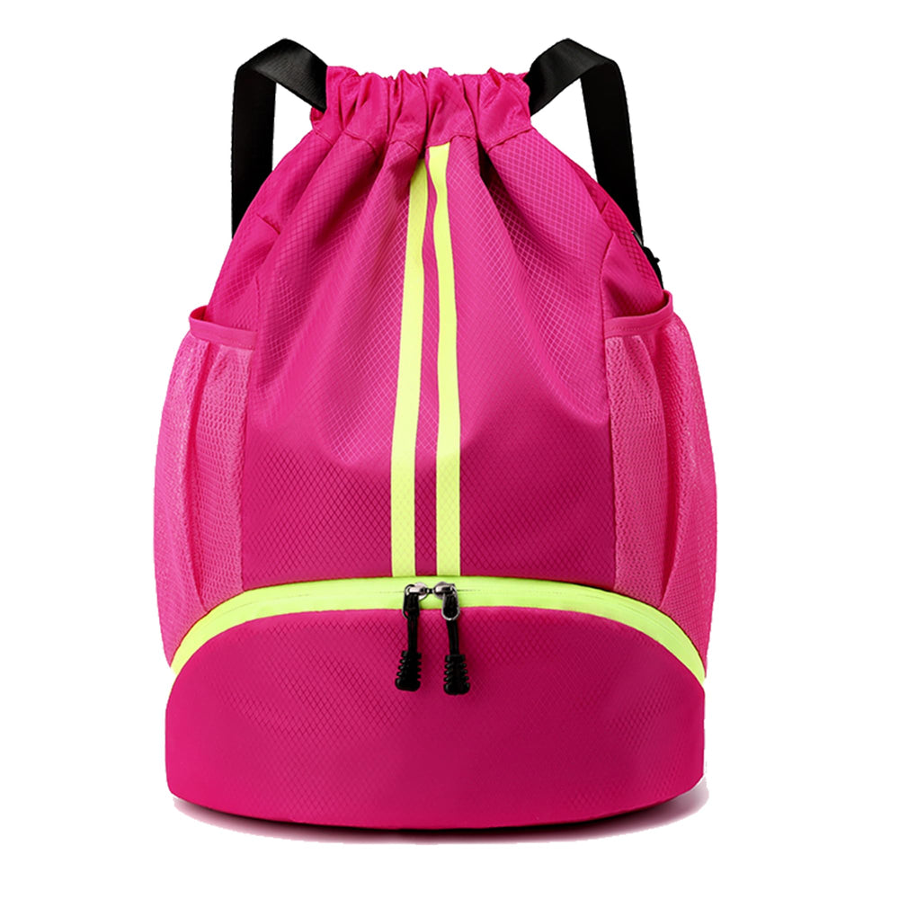 JELUTAR Drawstring Backpack Gym Bag with Shoes Compartment for Soccer, Basketball, Swim, Water-Resistant String Backpack Beach Cinch for Women Men