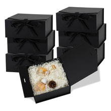 OEMVALATY 8-Pack Gift Boxes,9x9x4 Inch Magnetic Gift Boxes with Lids for Presents,Black with Ribbon, Bridesmaid Proposal Box for Wedding, Storage, Birthday