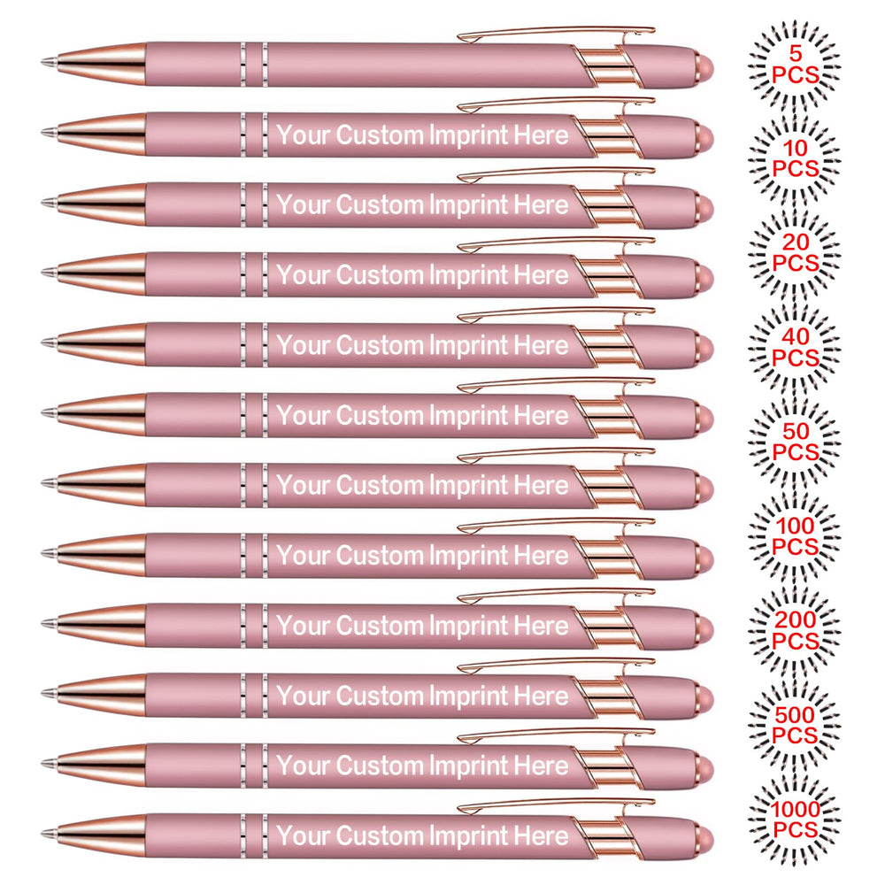 Bulk Custom Pens Personalized, Customized Pens with Name/Logo Printing Perfect for Business, Birthday, Wedding, Graduation Gifts & Party Events 5 to 2000 Pieces Pack Ballpoint Pens