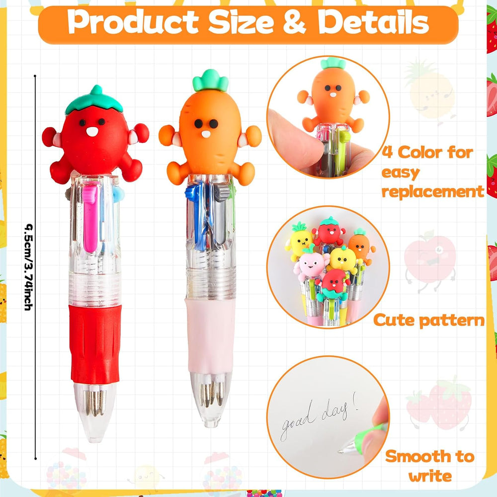 QOUBAI 30 Sets Back to School Gifts for Students Bulk Summer 4 in 1 Multicolor Ballpoint Pens and Notepads Kits First Day of School Student Gifts Bulk for Kids Preschool Welcome to School Supplies