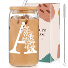 DWTS DANWEITESI Birthday Gifts for Women: Initial Glass Cup as Office Graduation Memorial Holiday Personalized Gifts - for Teacher Employee Nurse Coworkers Bridesmaid Bride - R Aesthetic Cup