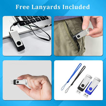 1GB USB 2.0 Flash Drive 2 Pack Wooolken Thumb Drives Jump Pen Drive Memory Stick with LED Light and Lanyards for Storage and Backup(1G, 2 Colors: Black Blue)