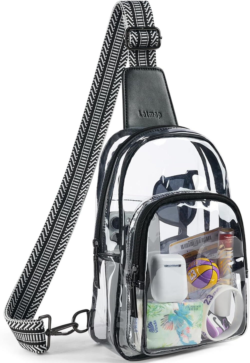 LATMAP Clear Bag for Stadium Events, Clear Purse for Women Stadium Crossbody Bag, Transparent Bag for Concerts Sports