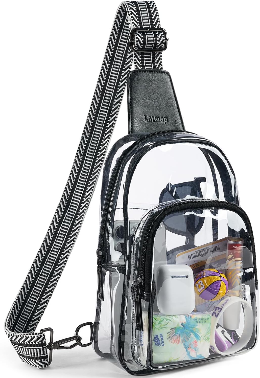 LATMAP Clear Bag for Stadium Events, Clear Purse for Women Stadium Crossbody Bag, Transparent Bag for Concerts Sports
