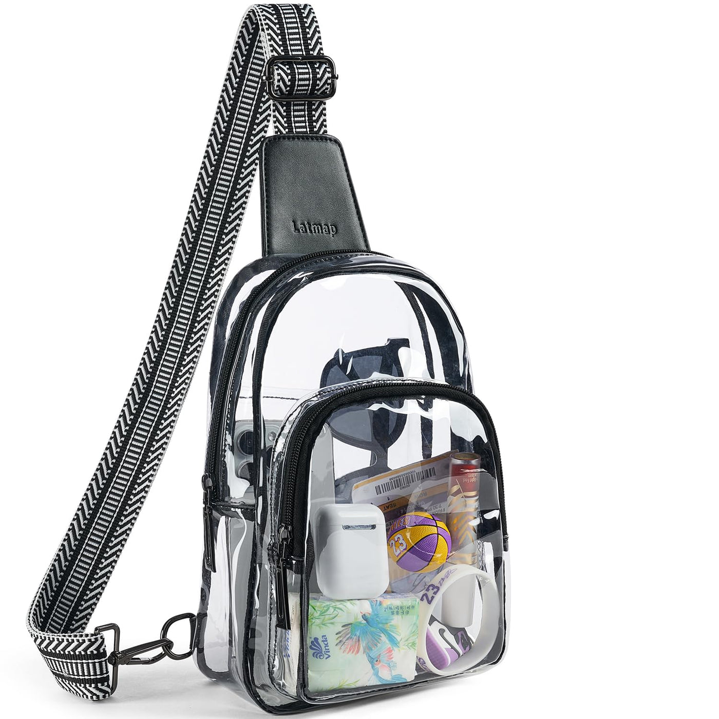 LATMAP Clear Bag for Stadium Events, Clear Purse for Women Stadium Crossbody Bag, Transparent Bag for Concerts Sports