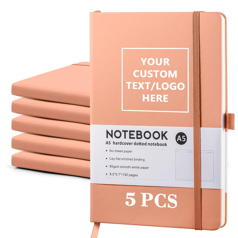 Personalized Notebook-Can Customize Logo/Text/Image, Customizable A5 Journal Notebook Daily Journals For Writing-192 Lined Pages 8.5 x 5.71 Inch,Black