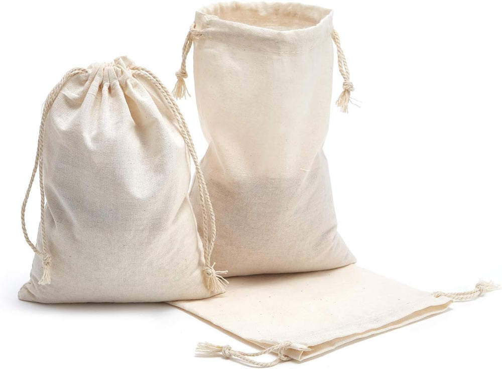 Tendwarm 20 Pack 3.9x5.9 Inches Cotton Drawstring Bags Reusable Muslin Sachet Bag for Party Wedding Storage Home Supplies