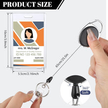 2 Set Badge Holder Retractable Clip Heavy Duty Badge Reel with Acrylic Clear Vertical ID Card Badge Holders for Work Office Nurse Teacher Student