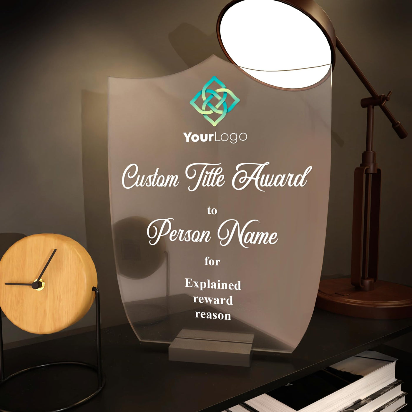 EGD Personalized Acrylic Trophy Award for Activities I Custom Trophy Plaque I Customizable Awards and Trophies I Customize Your Employee Appreciation Gifts (Award No Logo)