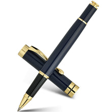 BEILUNER Ballpoint Pens, Stunning Black Chrome Metal Pen with Golden Trim, Best Ball Pen Gift Set for Men & Women, Professional, Executive, Office, Nice Pens-Gift Box with 0.5mm Black Extra Refill