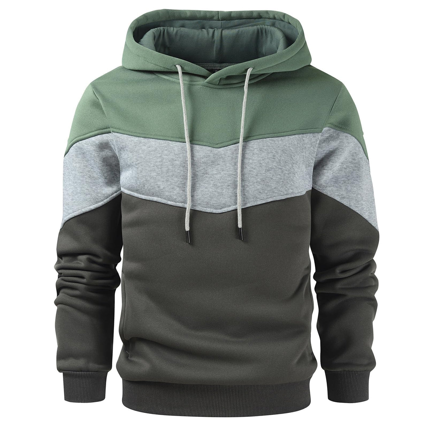 Gesean Men's Novelty Color Block Pullover Fleece Hoodie Long Sleeve Casual Sweatshirt with Pocket