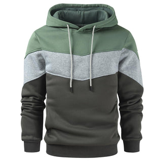 Gesean Men's Novelty Color Block Pullover Fleece Hoodie Long Sleeve Casual Sweatshirt with Pocket