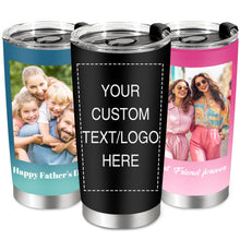 Personalized 40 oz Tumbler with Handle and Straw, Custom Tumbler with Picture, Logo, Text, Stainless Steel Travel Coffee Mug Cup, Personalized Gifts For Women Men Birthday Mother's Day Father's Day