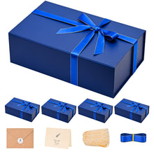 LIFELUM Gift Box 13.5''x10''x4'' Large Gifts Box with Magnetic Lids Black Gift Boxes for Father's Day graduation gifts Contains Card, Ribbon, Filler