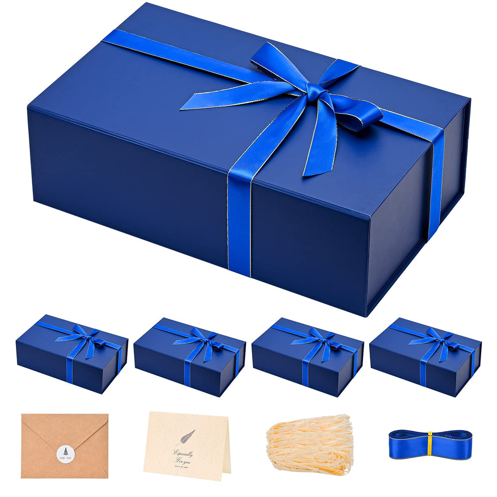 LIFELUM Green Gift Box for Presents 1 Pack 13.85 x 8.35 x 4.45 inch Big Decorative Large Gift Box for Clothes with Magnetic Lids Luxury Accessories Card, Ribbon, Filler,Sticker