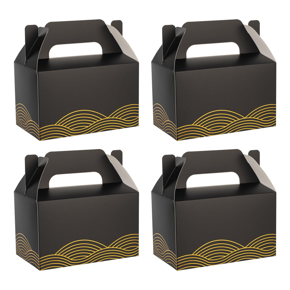 NyuOurea 10 PCS Green Leaf Gable Favor Treat Boxes, 6.5 x 4 x 4 Inches Gift Box with Handle, Goodie Boxes for Candy, Cookie, Tea, Spring Picnic, Baby Shower Party, Garden Wedding, Birthday, Graduation