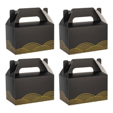 NyuOurea 10 PCS Green Leaf Gable Favor Treat Boxes, 6.5 x 4 x 4 Inches Gift Box with Handle, Goodie Boxes for Candy, Cookie, Tea, Spring Picnic, Baby Shower Party, Garden Wedding, Birthday, Graduation
