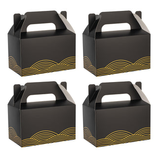 NyuOurea 10 PCS Green Leaf Gable Favor Treat Boxes, 6.5 x 4 x 4 Inches Gift Box with Handle, Goodie Boxes for Candy, Cookie, Tea, Spring Picnic, Baby Shower Party, Garden Wedding, Birthday, Graduation