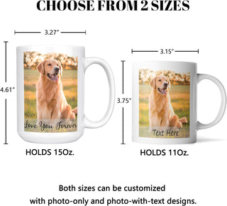 Custom Mug Upload Your Picture Personalized Coffee Mug with Photo Text Name Customized 11 Oz/15 Oz Tea Cup Unique Ideas Gifts for Men Women Mom Dad Couple Girlfriend Boyfriend Friend Family
