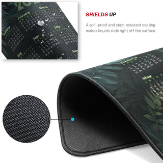 2026-2027 Two-Year Calendar Desk Pad, Large Waterproof Mouse Pad with Stitched Edges Non-Slip Rubber Base, Multi-Functional Desk Mat for Office Home Gaming Business